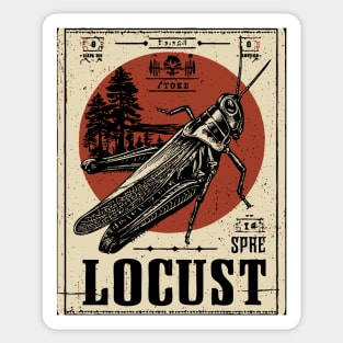 Locust Swarm - Vintage Insect Art Sticker